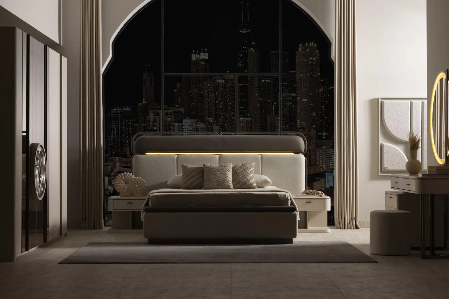 Тапицирано легло «Loft» с място за съхранение, LED осветление - Image 3