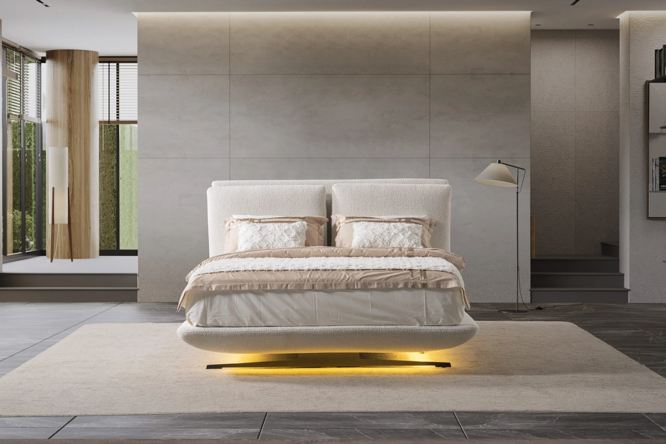 Тапициранo легло «Messina» + LED осветление, 160x200см