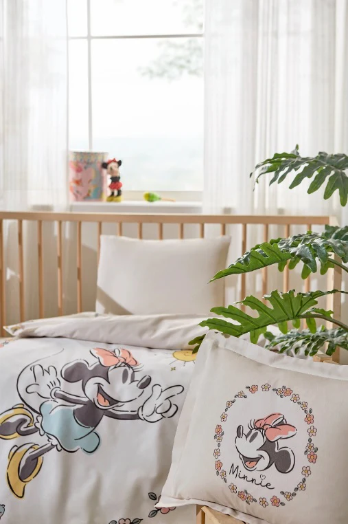 Бебешки спален комплект «Minnie Mouse Sunshine» - 3 части, памук ранфорс - Image 3