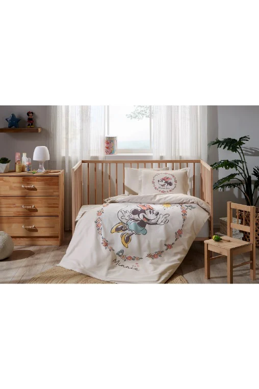 Бебешки спален комплект «Minnie Mouse Sunshine» - 3 части, памук ранфорс - Image 4