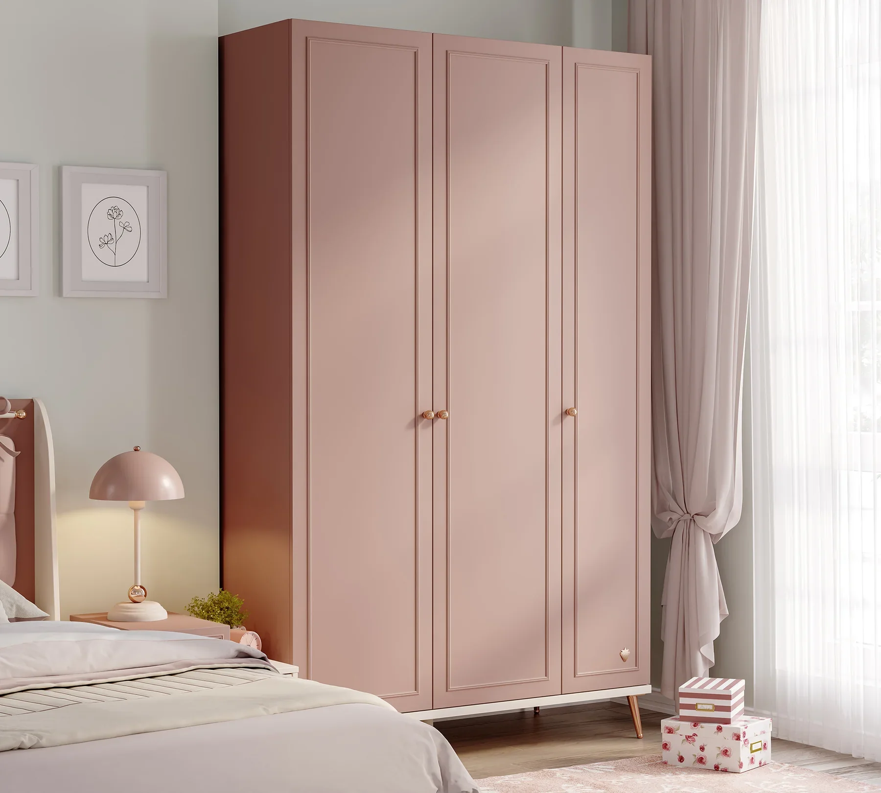 Трикрилен гардероб «Elegance» с ширина 127см