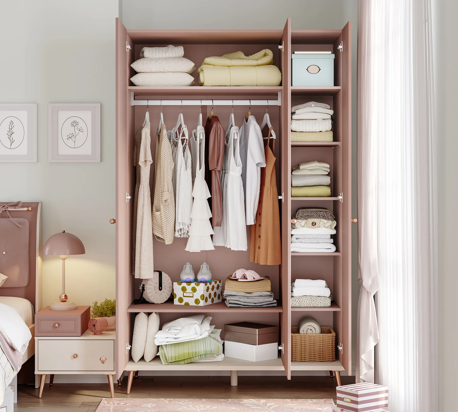 Трикрилен гардероб «Elegance» с ширина 127см - Image 2