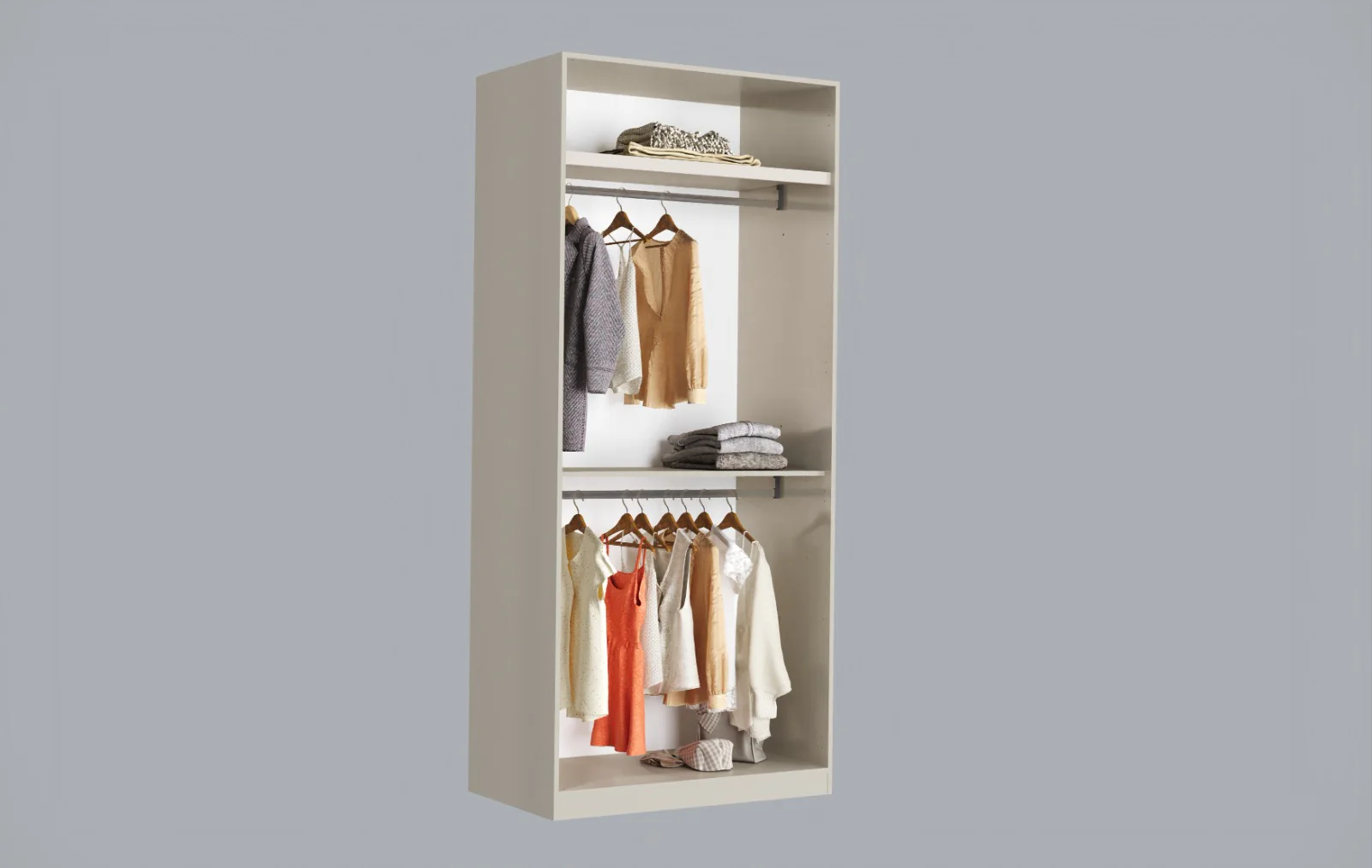 Модулен гардероб «Kapadokya» - 4 модула, с осветление, стъклени врати - Image 8
