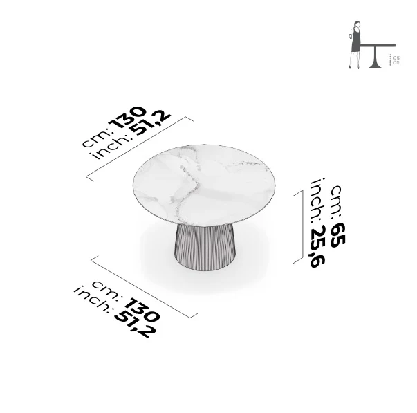 Трапезна маса «Pilea» с керамичен плот - Image 7