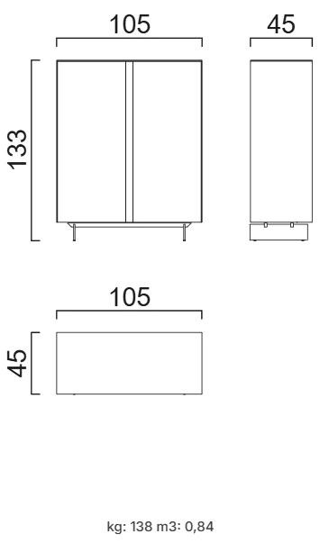 Бюфет «Linus» с керамично покритие, размер 105х133х45см - Image 6