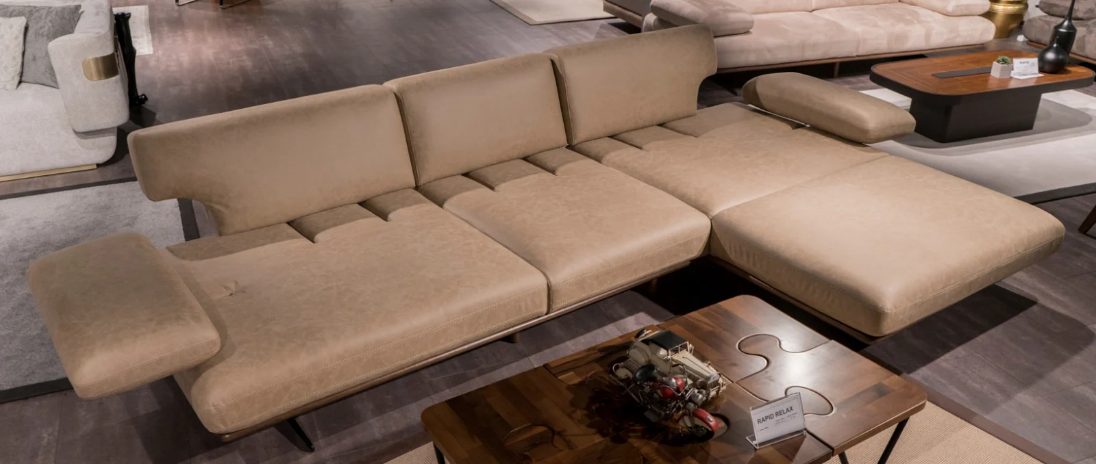 Ъглов разтегателен диван «Rapid Relax» с подвижни подлакътници, ширина 320см - Image 4