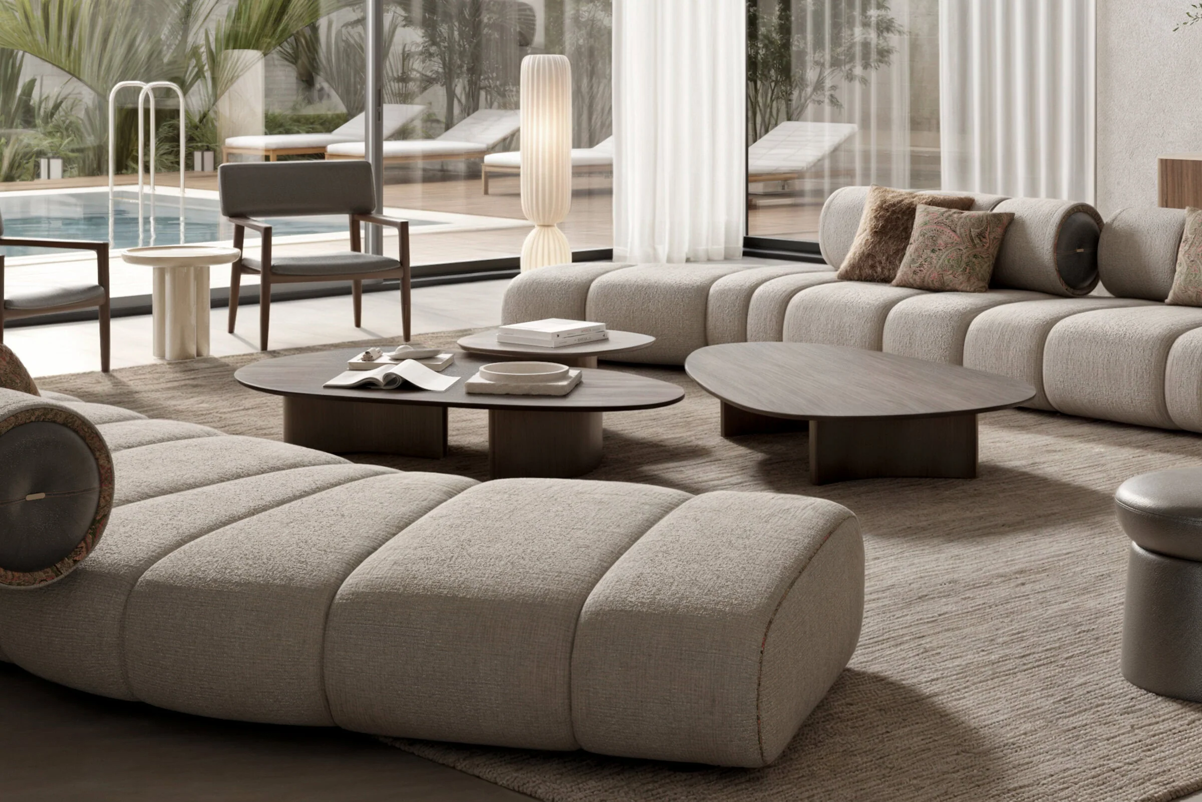 Холна маса «Lava Walnut» с естествен фурнир, размер 160х27х105см - Image 4