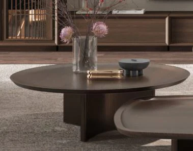 Холна маса «Riva Round» с естествен фурнир, размер 100х33х100см - Image 3