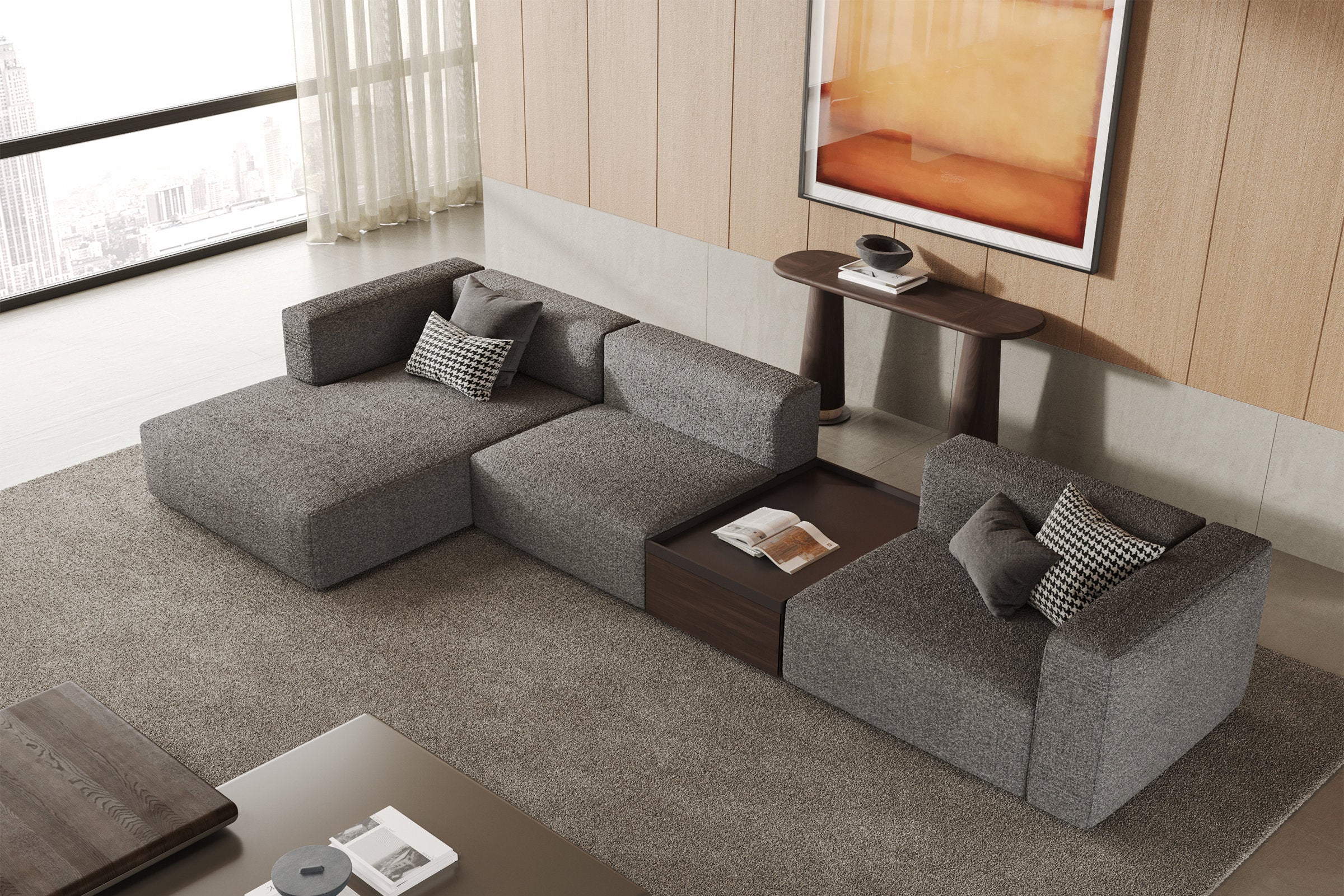 Тоалетка «Arte» с естествен фурнир, размер 150х80х45см - Image 3