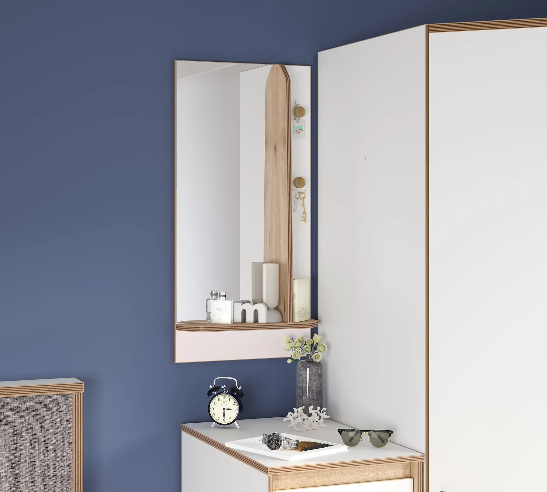 Огледало «Modera» + рафт и закачалка, размер 80х39х11см - Image 2