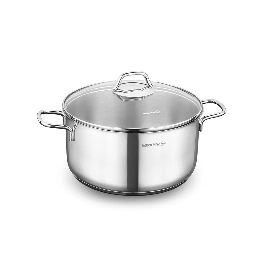 Тенджера с капак «Perla A1656» неръждаема стомана, размер 22x11см, 4.0л