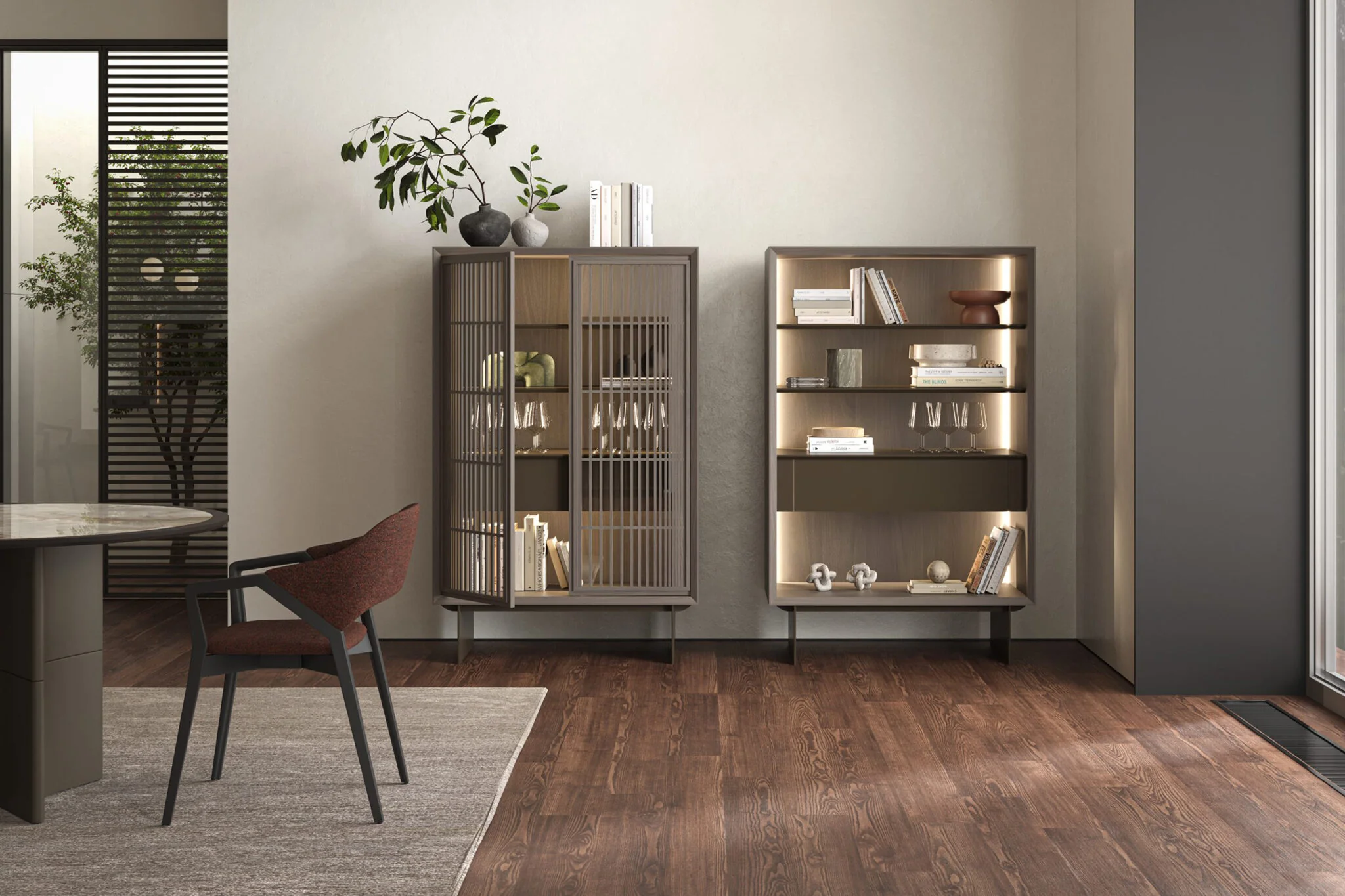 Витрина «Riva» + стъклени врати, с чекмедже и LED осветление, размер 103х160х50см - Image 5