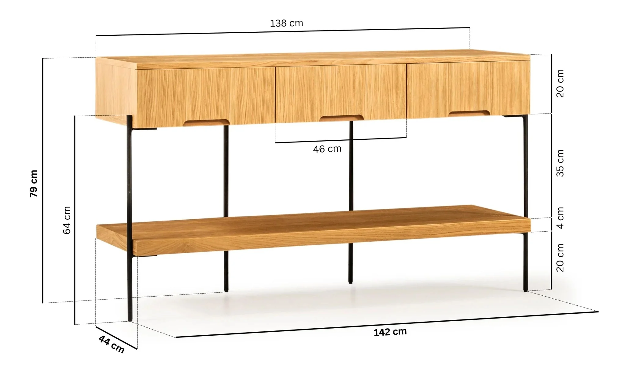 Бюфет «Harmonia 40000» с естествен фурнир, размер 142х79х44см - Image 2