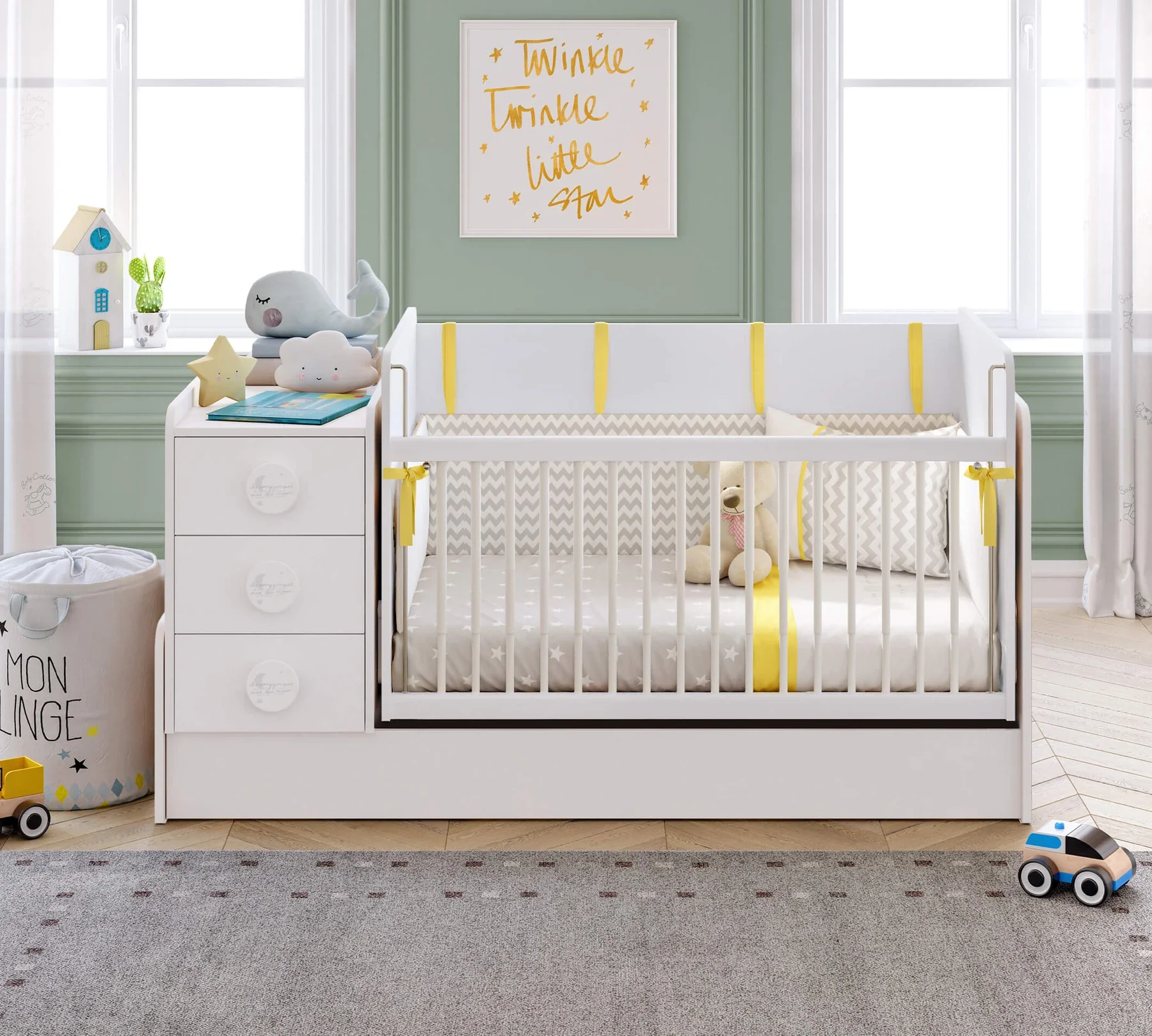 Трансформираща се бебешка кошара «Baby Cotton» за матраци 70x115см и 70x160cm - Image 3