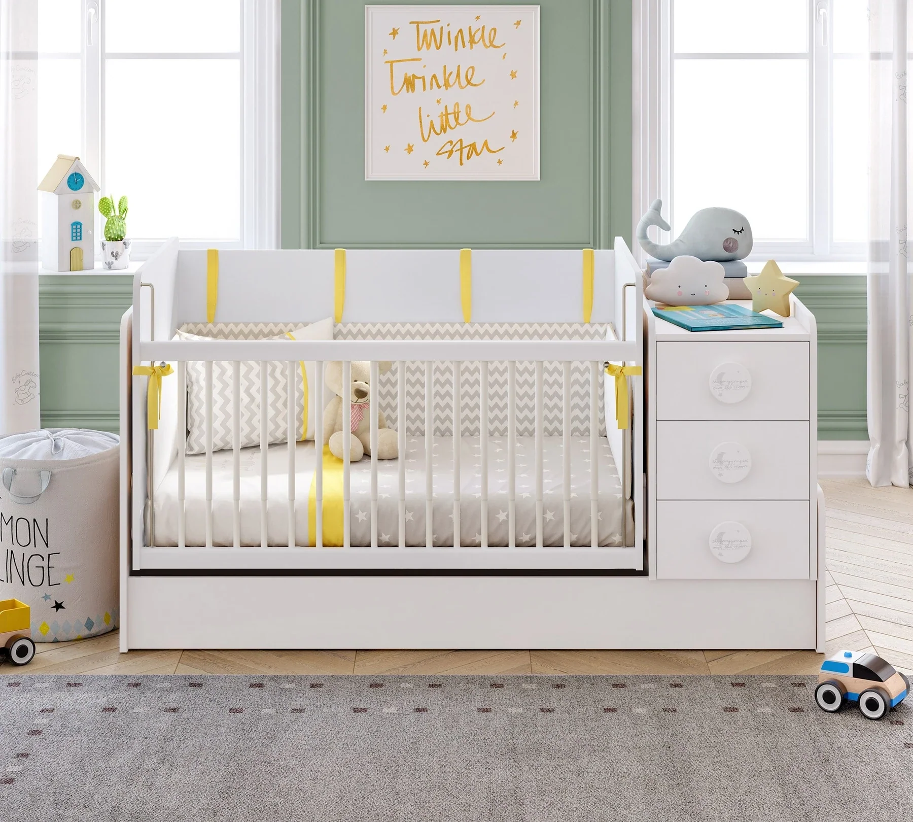 Трансформираща се бебешка кошара «Baby Cotton» за матраци 70x115см и 70x160cm - Image 7
