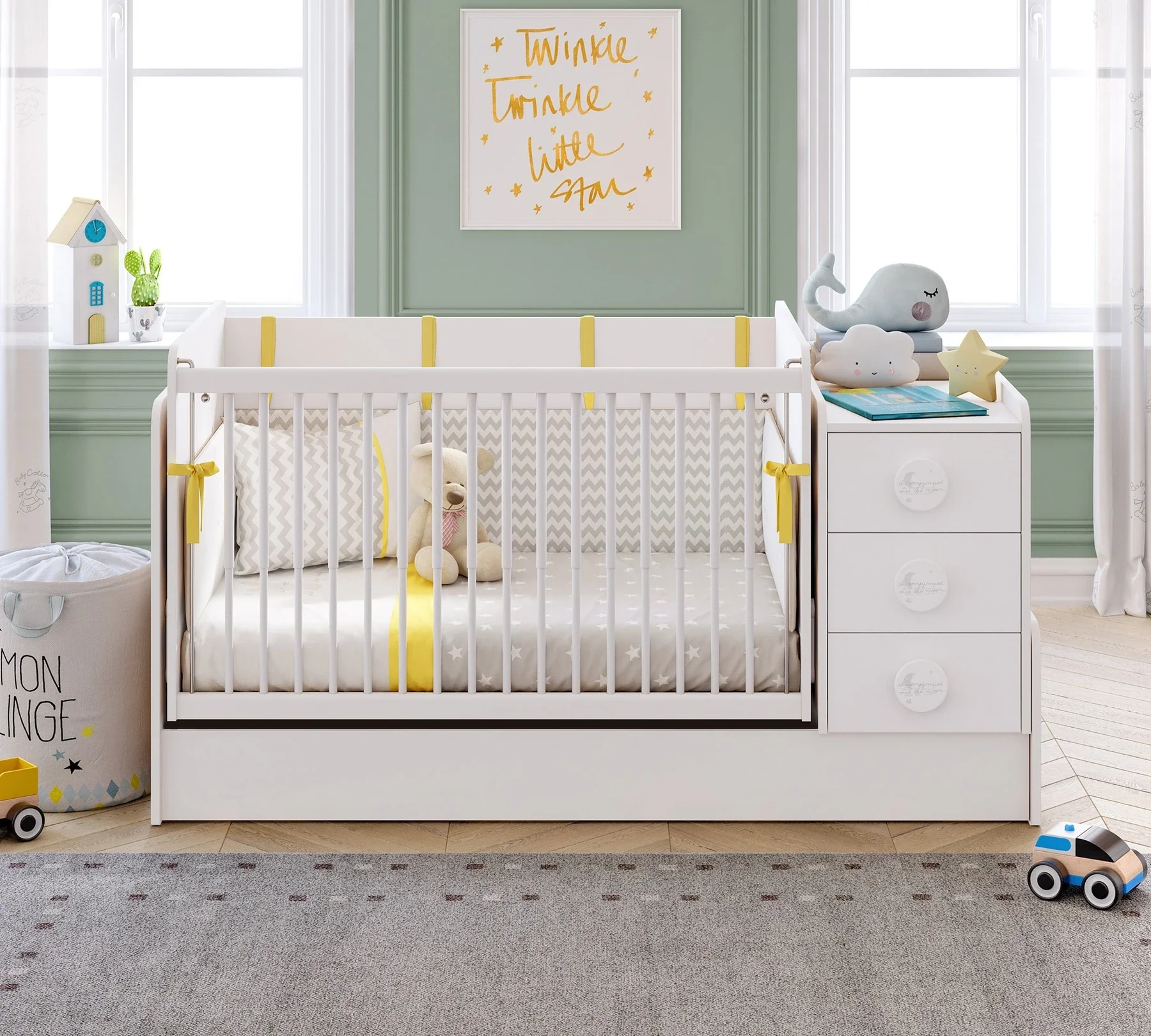Трансформираща се бебешка кошара «Baby Cotton» за матраци 70x115см и 70x160cm - Image 8