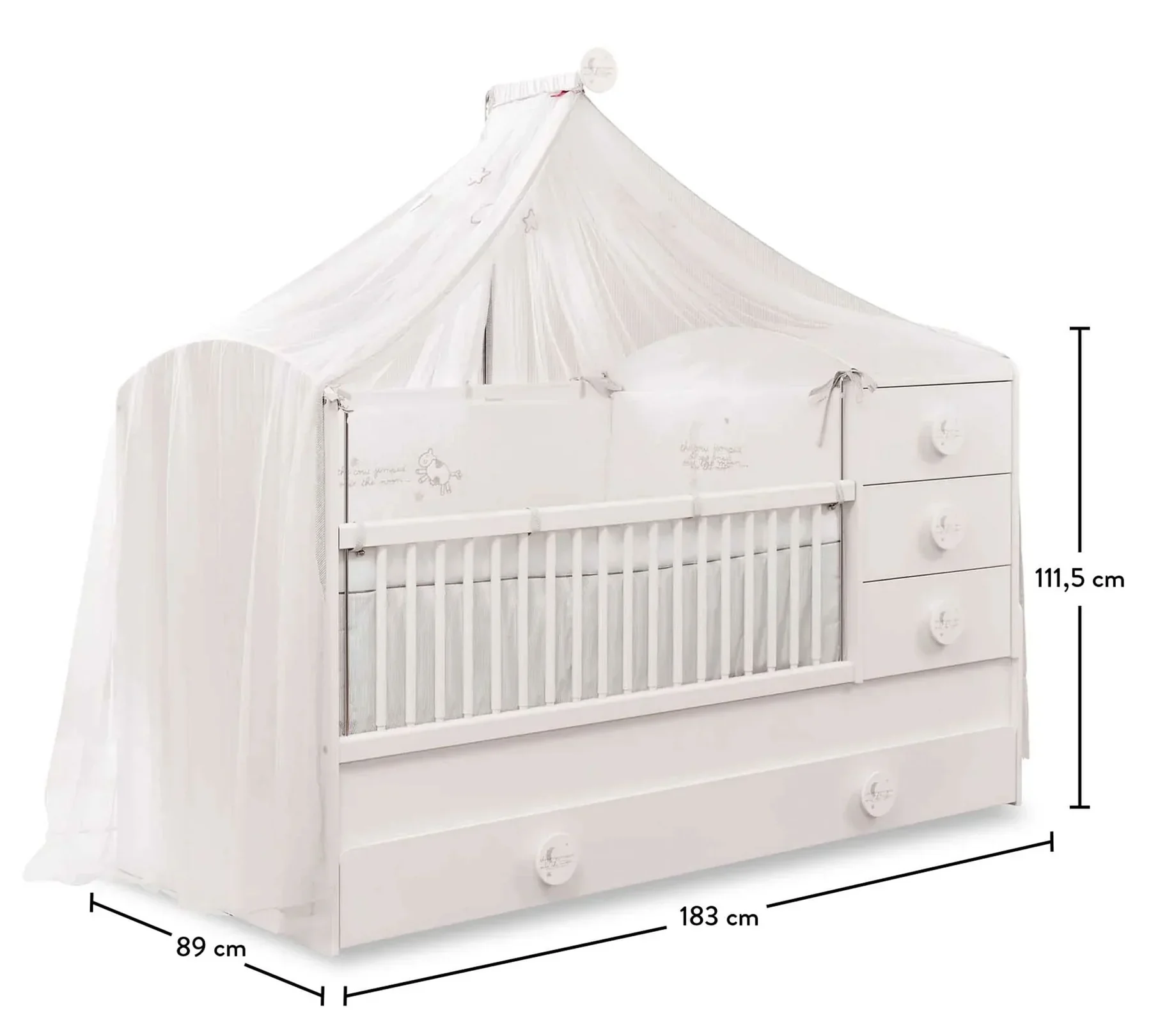 Трансформираща се бебешка кошара «Baby Cotton Sl» за матраци 80x130см и 80x180cm - Image 6
