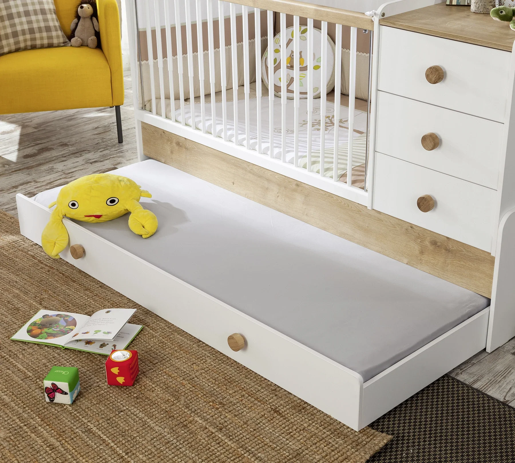 Трансформираща се бебешка кошара - легло «Natura Baby Sl» за матраци 80x130см и 80x180cm - Image 5