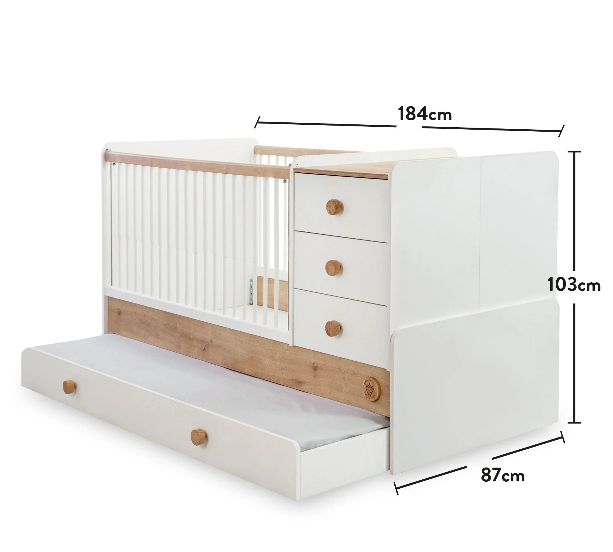 Трансформираща се бебешка кошара - легло «Natura Baby Sl» за матраци 80x130см и 80x180cm - Image 6
