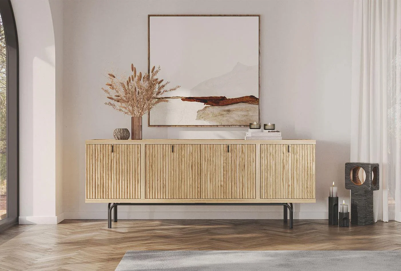 Бюфет «Austin» с две чекмеджета, размер 209х81х48см - Image 3