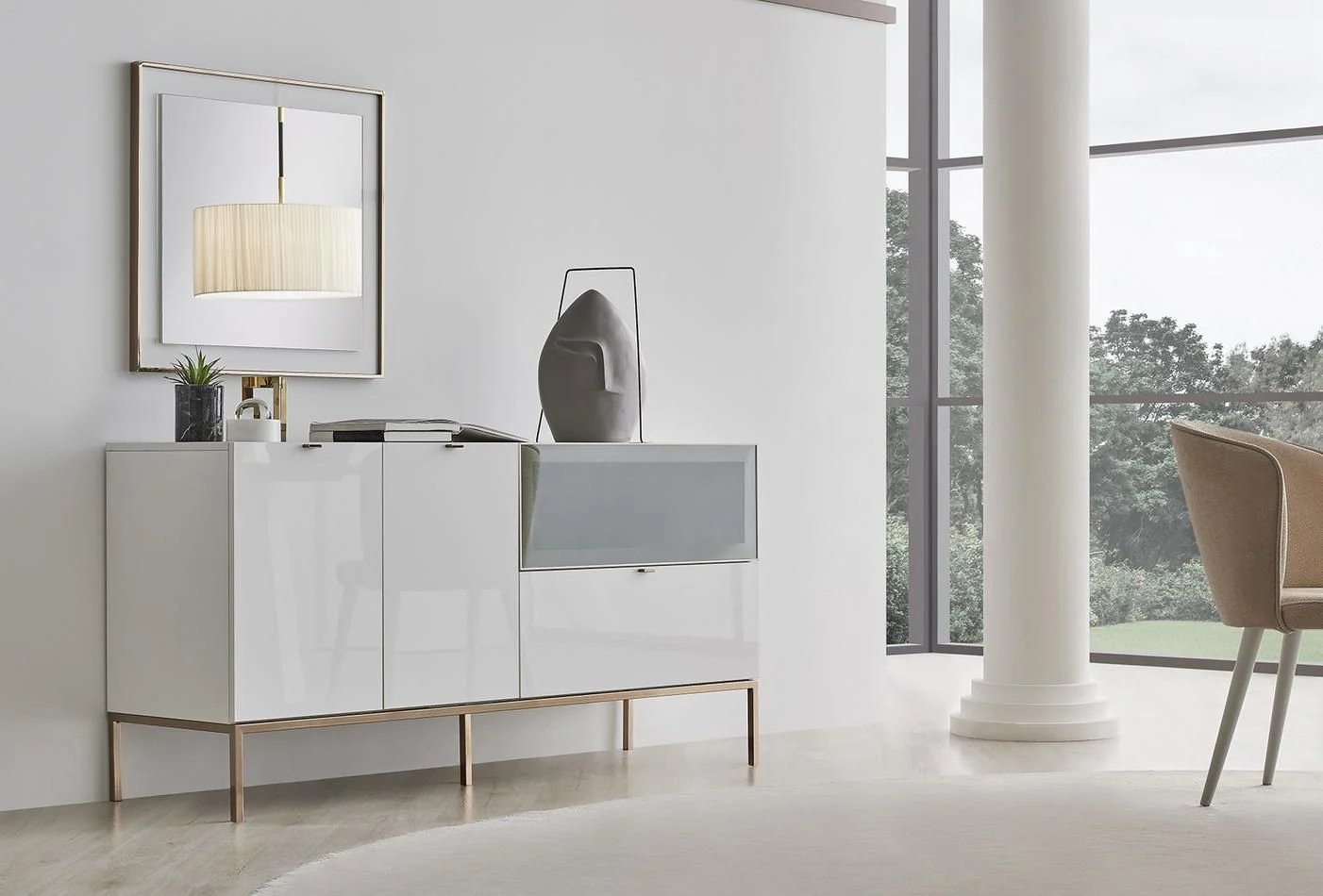 Бюфет «Legato White» с чекмедже, размер 160х81х48см - Image 5