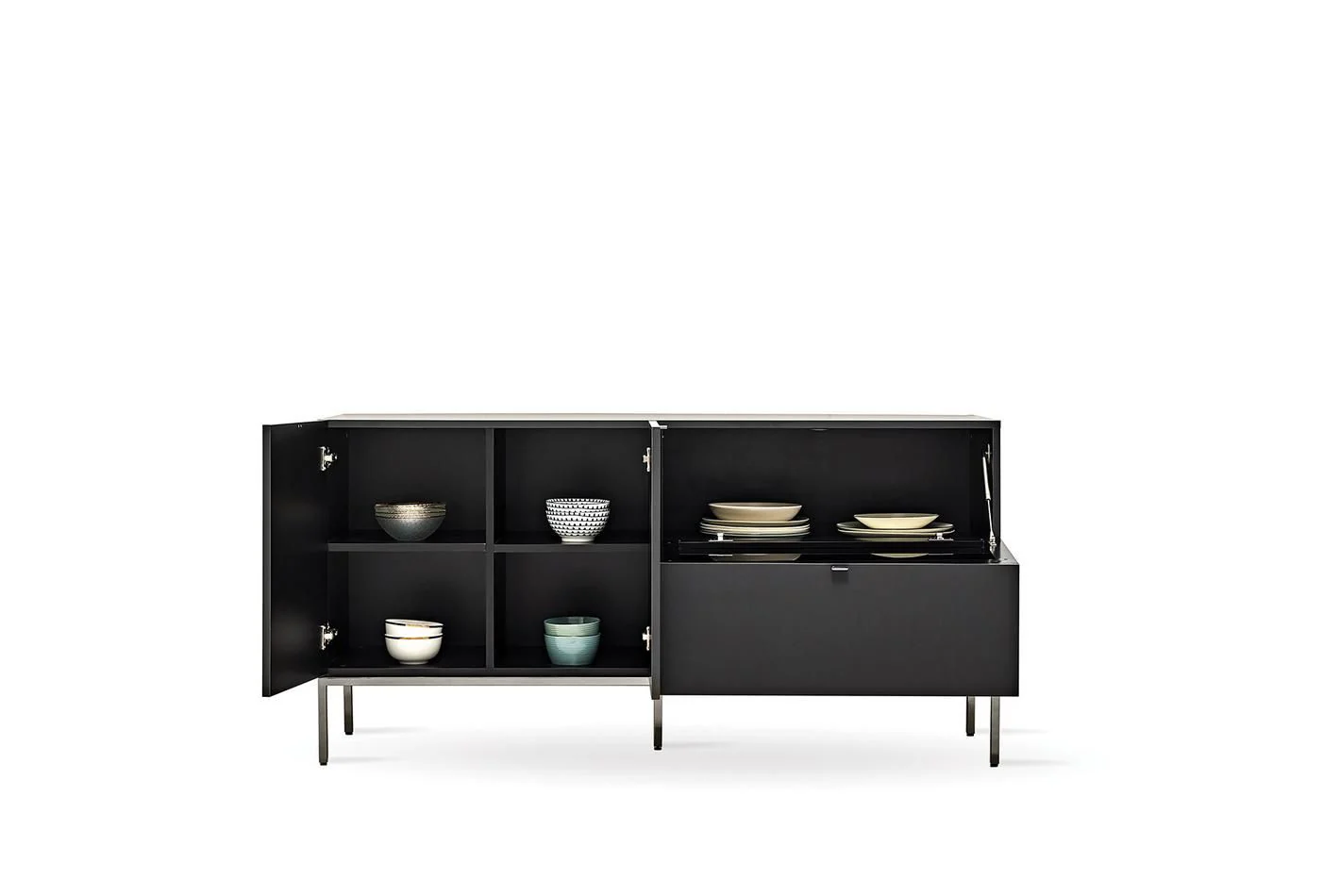 Бюфет «Legato Black» с чекмедже, размер 160х81х48см - Image 4