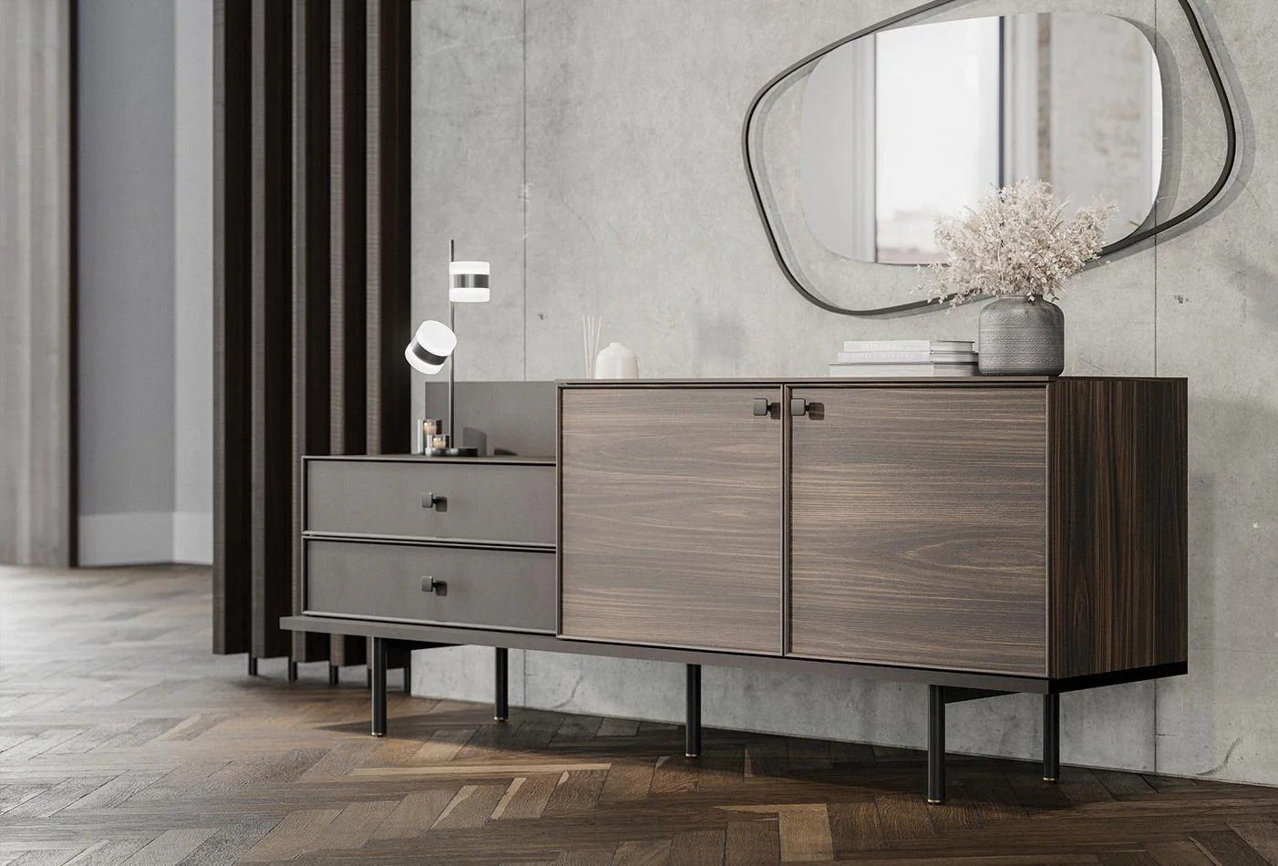 Бюфет «Parma» с две чекмеджета, размер 208х80х48см - Image 5