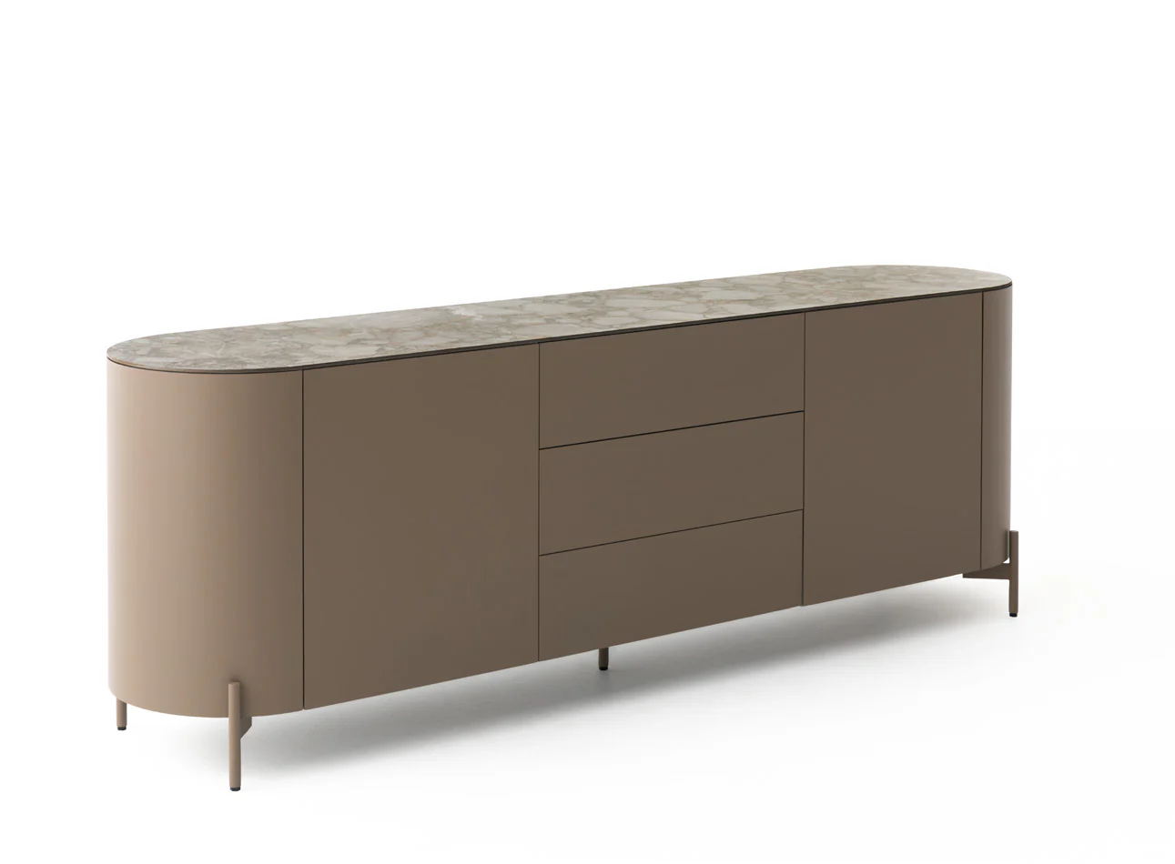 Бюфет «Vinci» с керамичен плот, с три чекмеджета, размер 210х71х45см - Image 3
