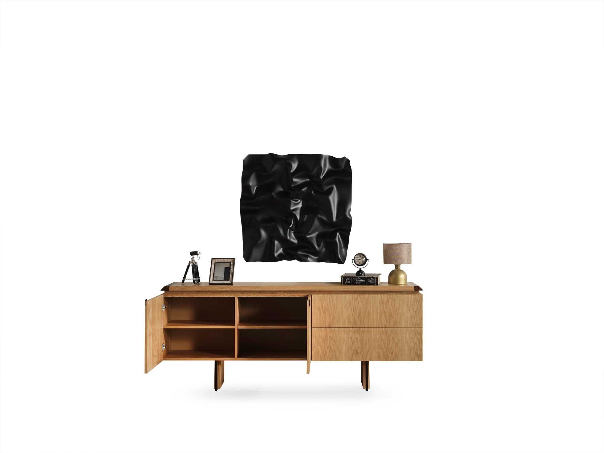 Бюфет «MK 40» с естествен фурнир, размер 208х82х49см - Image 2