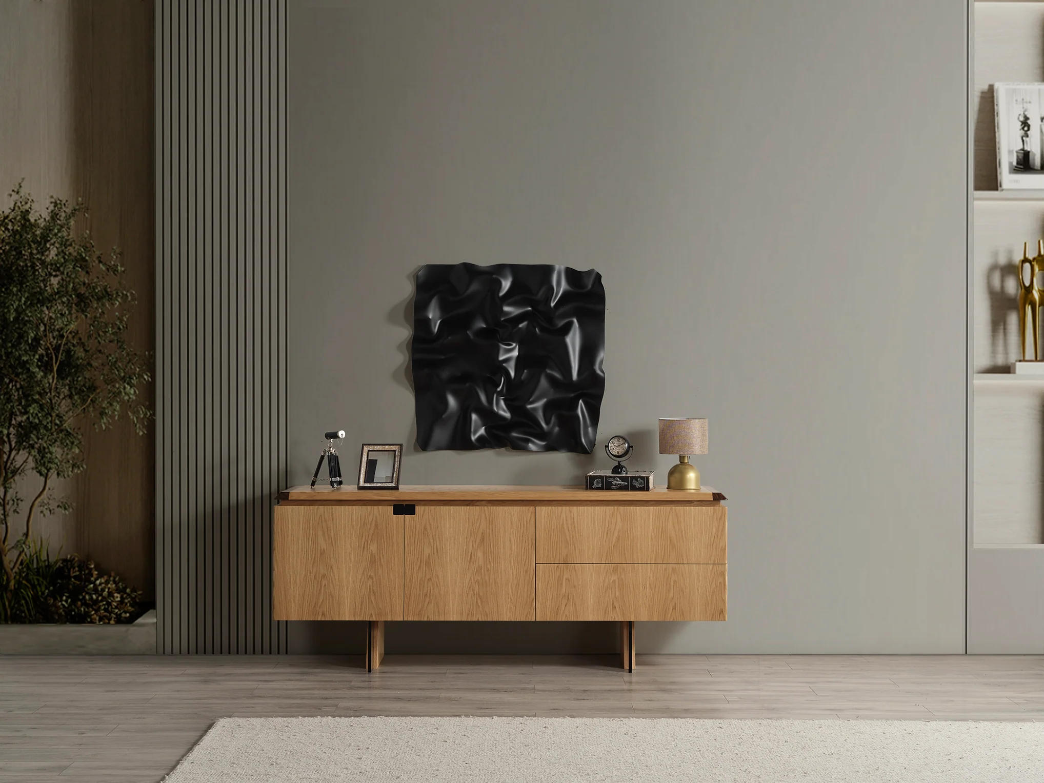 Бюфет «MK 40» с естествен фурнир, размер 208х82х49см - Image 5