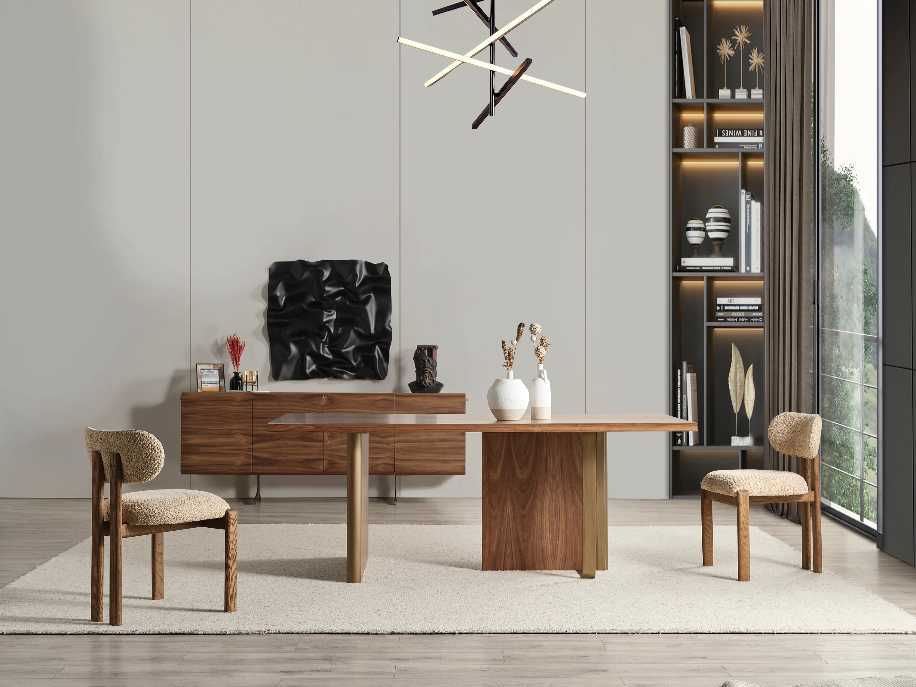 Бюфет «MK 43» с естествен фурнир, размер 208х82х48см - Image 10