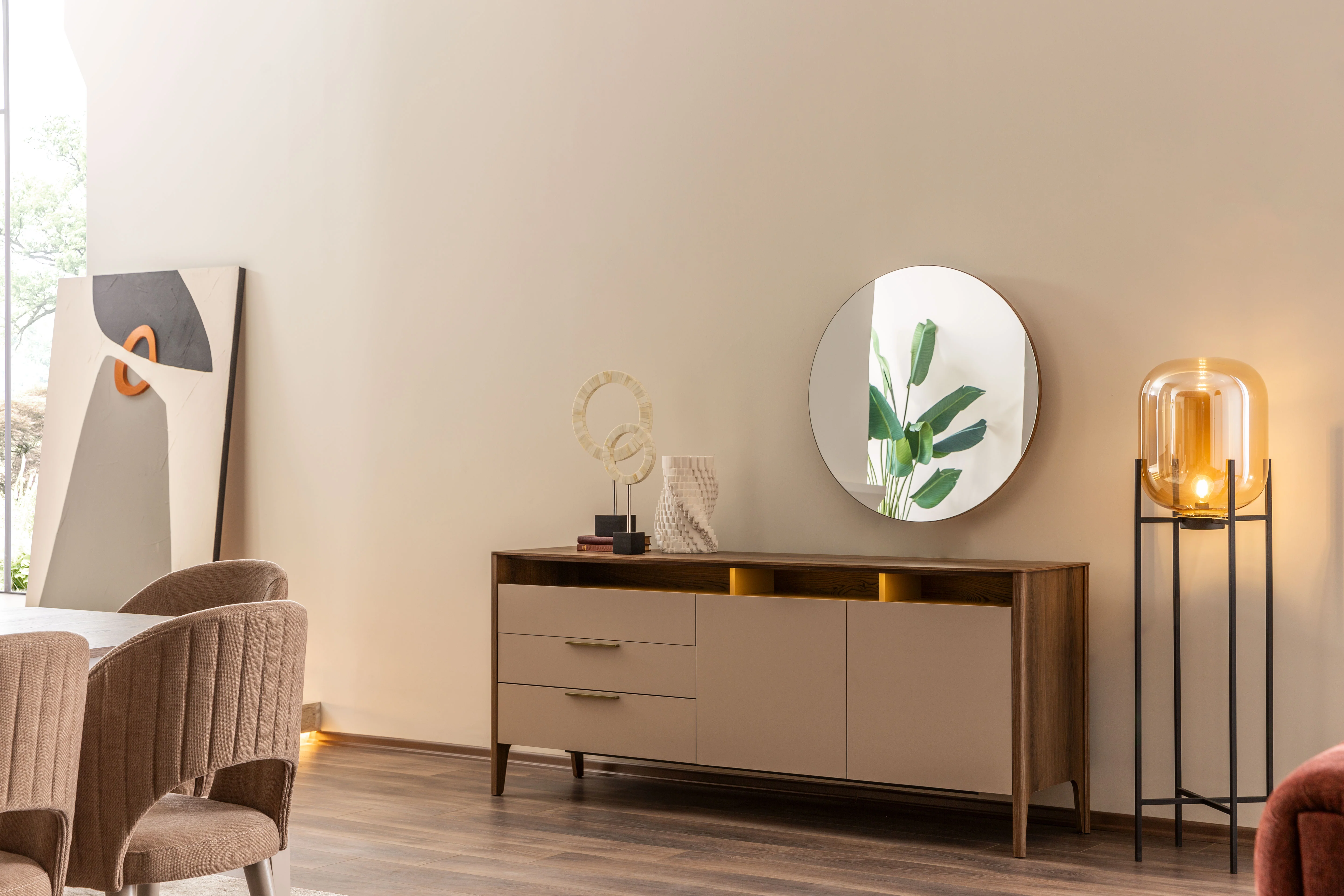 Бюфет «Tilsim» + огледало, с три чекмеджета, с LED осветление, размер 190х80х50см - Image 6