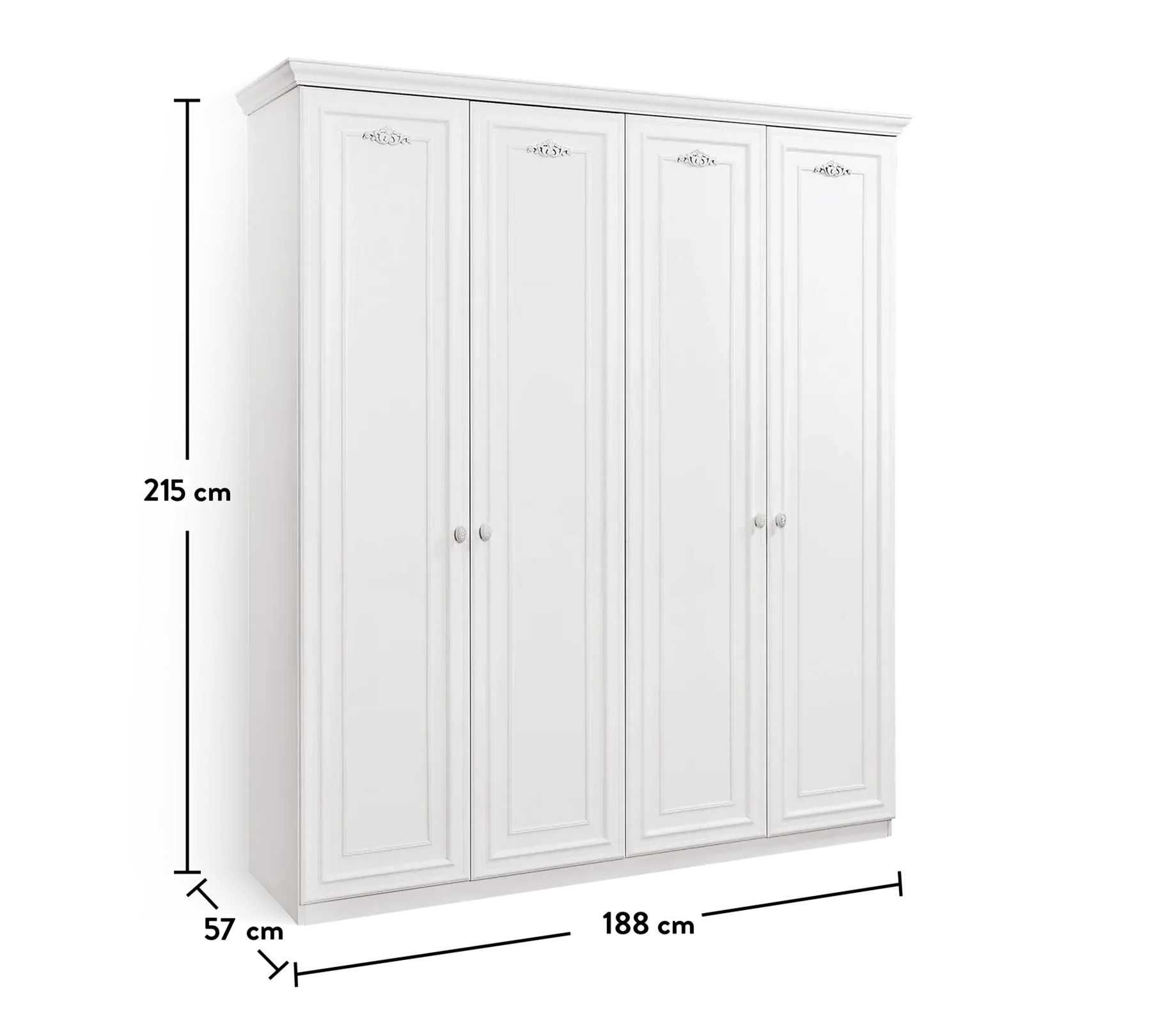Четирикрилен гардероб «Romantica» - ширина 188см - Image 5