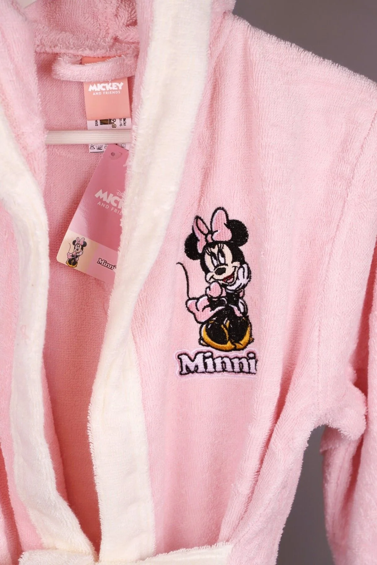 Детски халат за баня «Minnie Happy Pink» - памук, възраст 11-12г. - Image 3