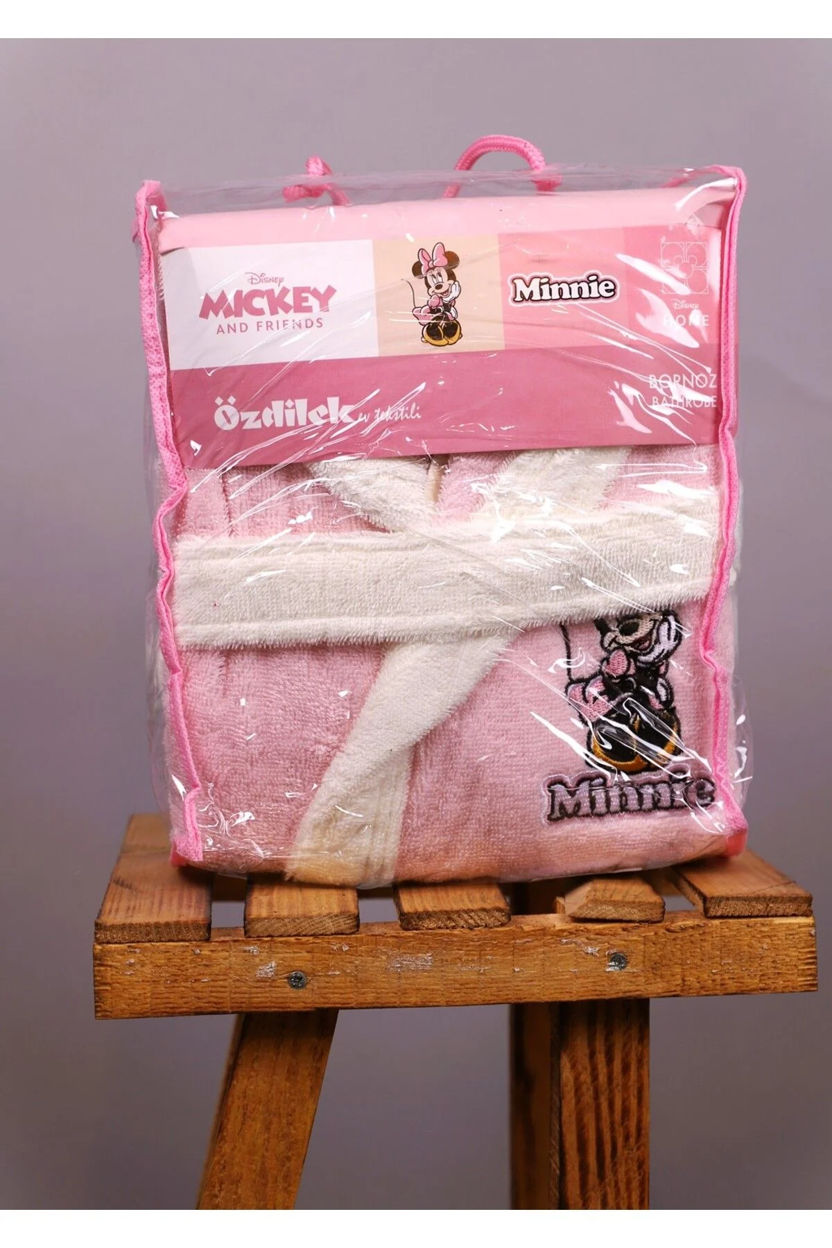 Детски халат за баня «Minnie Happy Pink» - памук, възраст 11-12г. - Image 4