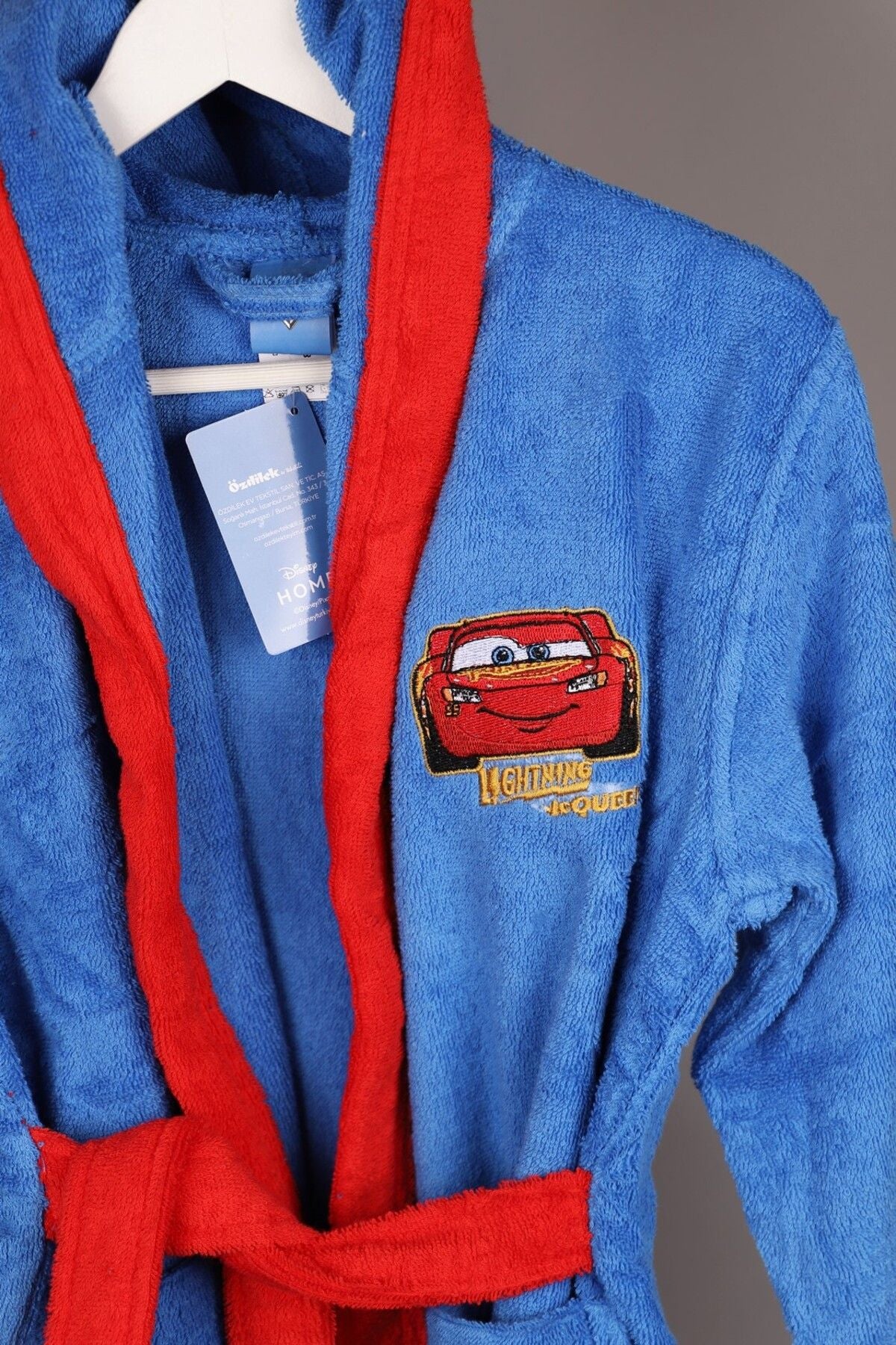 Детски халат за баня «Cars Mc Queen Blue» - памук, възраст 11-12г - Image 2