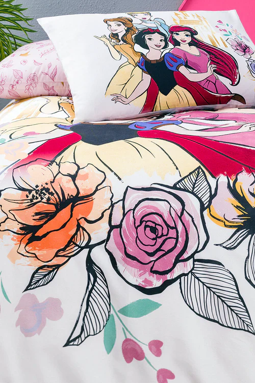 Детски спален комплект «Princess Rose» с пике, 3 части, памук, ранфорс, чаршаф с ластик
