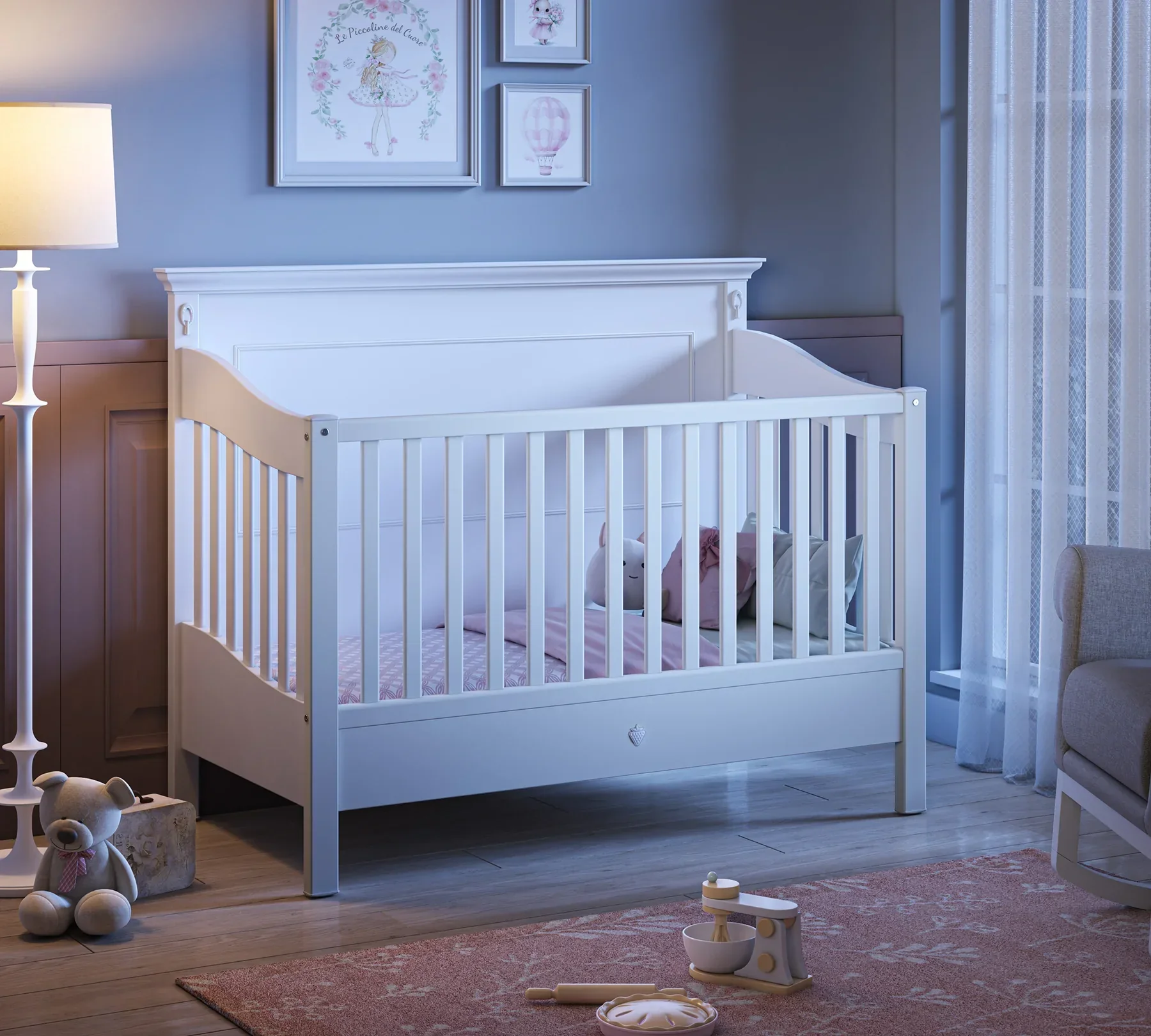 Дневно легло «Romantic baby» с подвижна преграда, за матрак 70х140см - Image 3