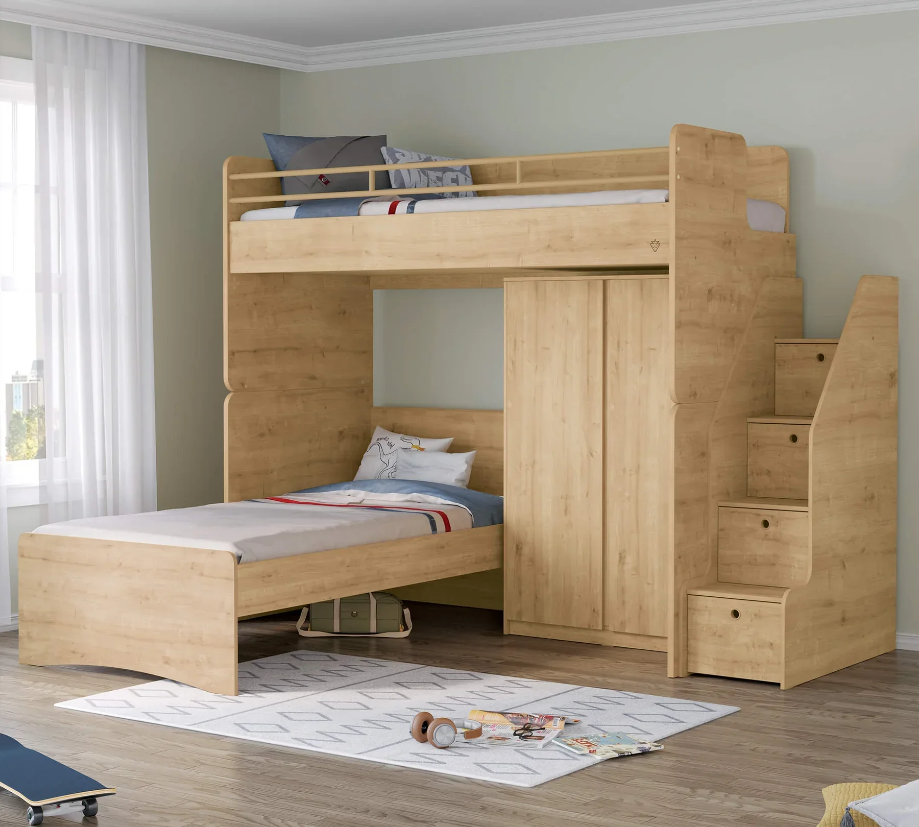Горно легло за модулно двуетажно легло «Studio» за матрак 90x200см - Image 6