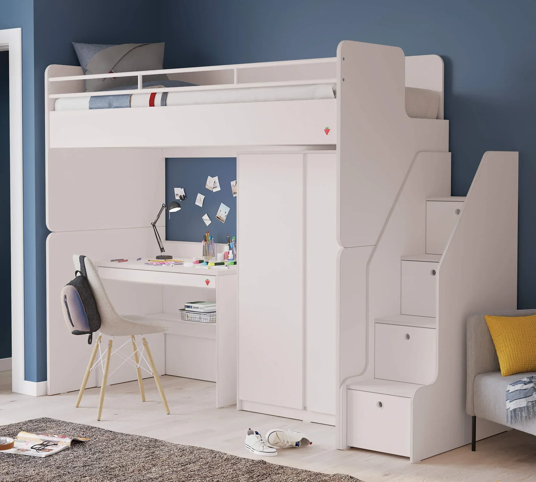 Горно легло за модулно двуетажно легло «Studio White» - Image 5