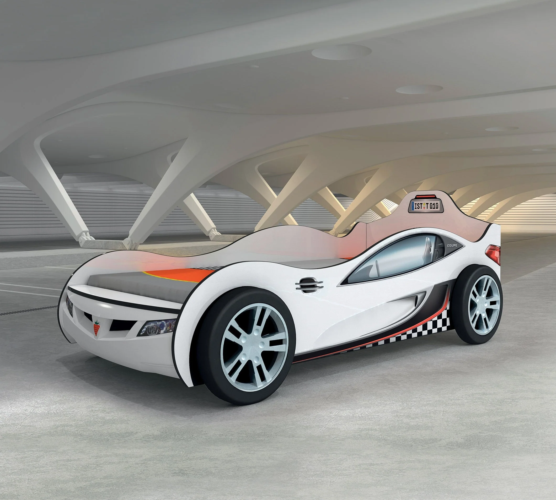 Легло-кола «Coupe» цвят Бял, за матрак 90х190см - Image 3