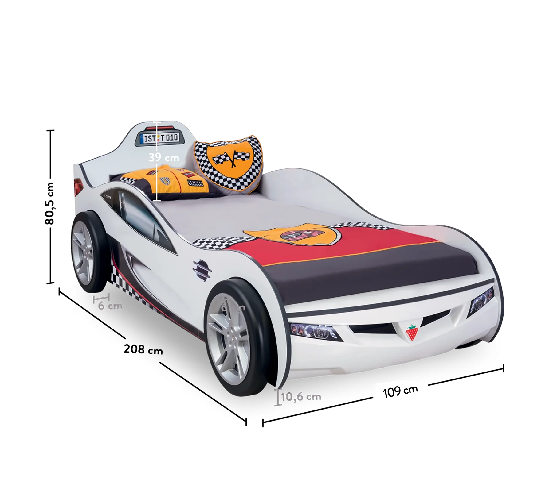 Легло-кола «Coupe» цвят Бял, за матрак 90х190см - Image 6