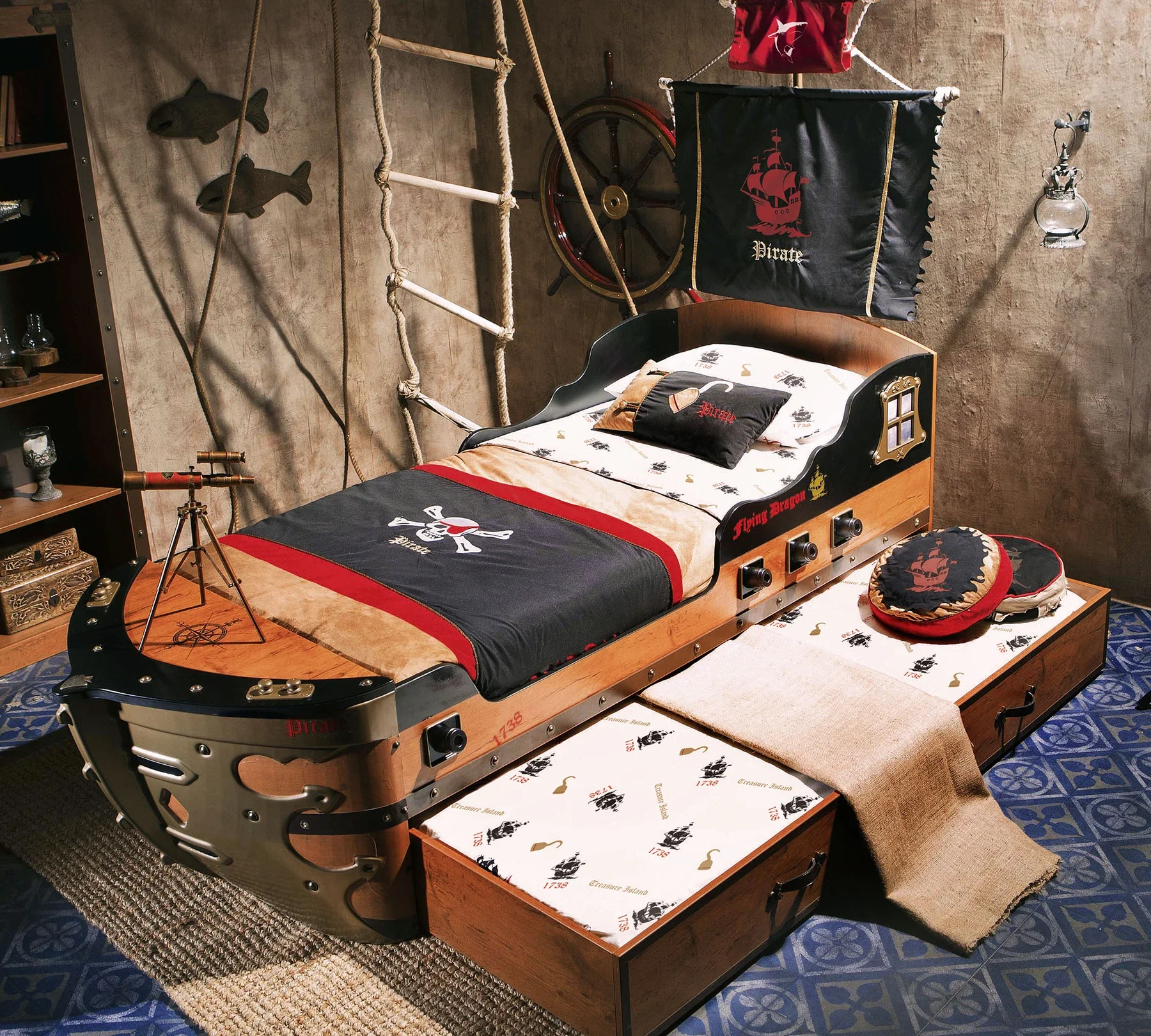 Легло-кораб «Pirate S» за матрак 90х190см - Image 3