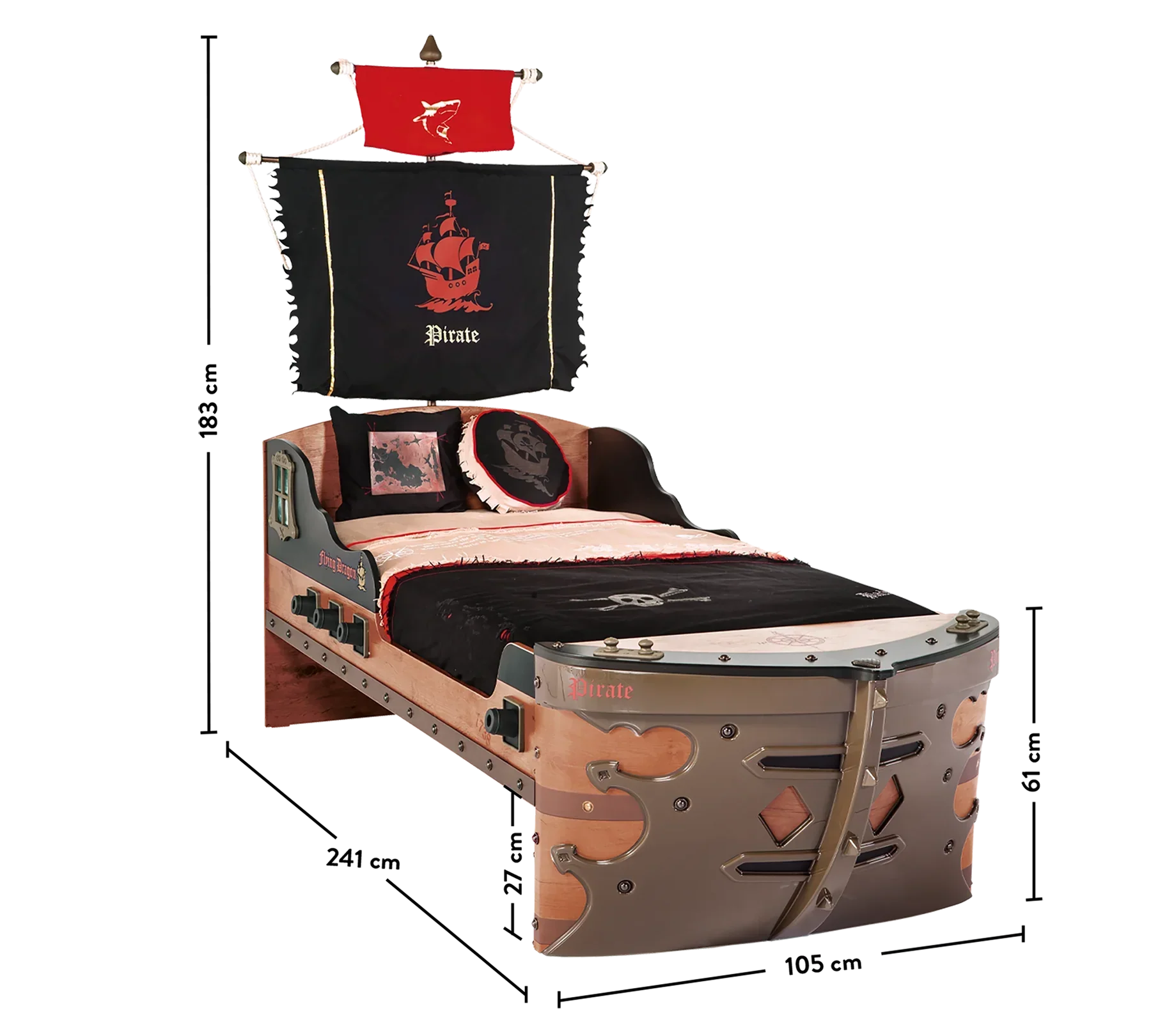 Легло-кораб «Pirate S» за матрак 90х190см - Image 8