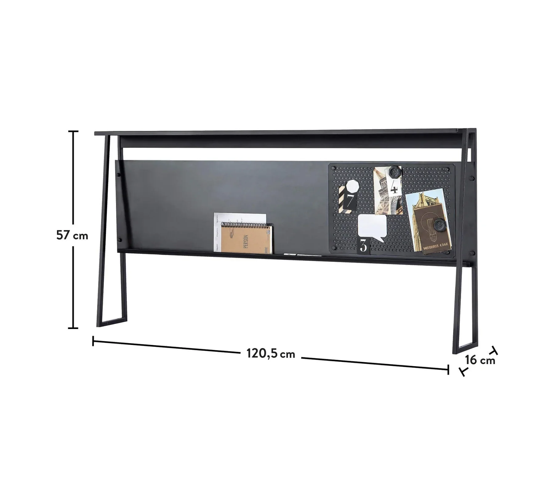 Надстройка за бюро «Dark Metal Line» + органайзери, размер 120х57х16см - Image 3