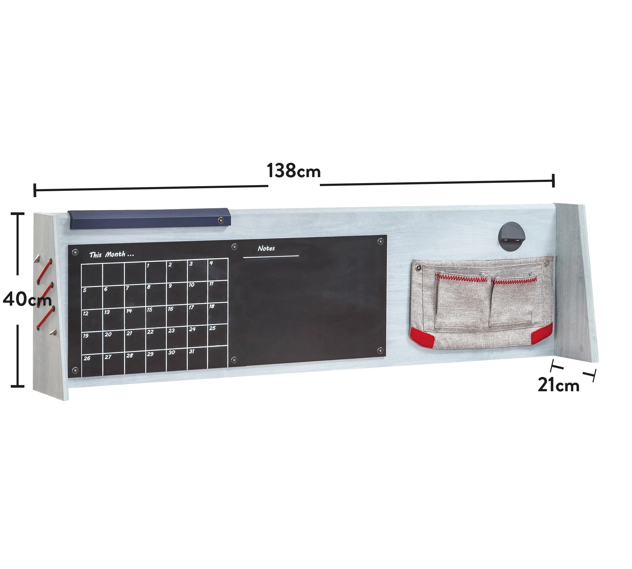 Надстройка за бюро «Trio» + USB зарядна станция, размер 138х40х21см - Image 4