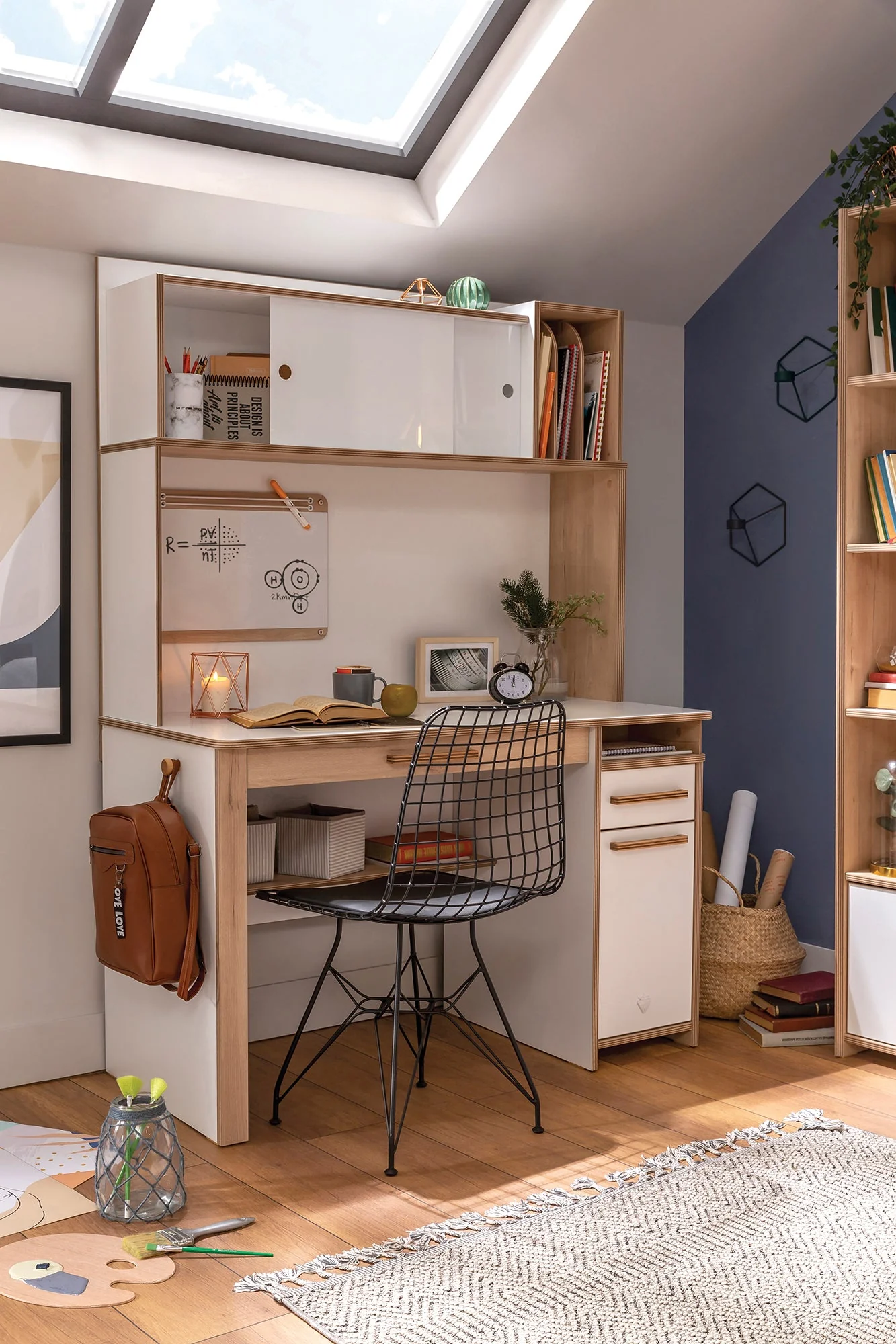 Надстройка за бюро «Modera» + органайзери, размер 118х104х29см - Image 4