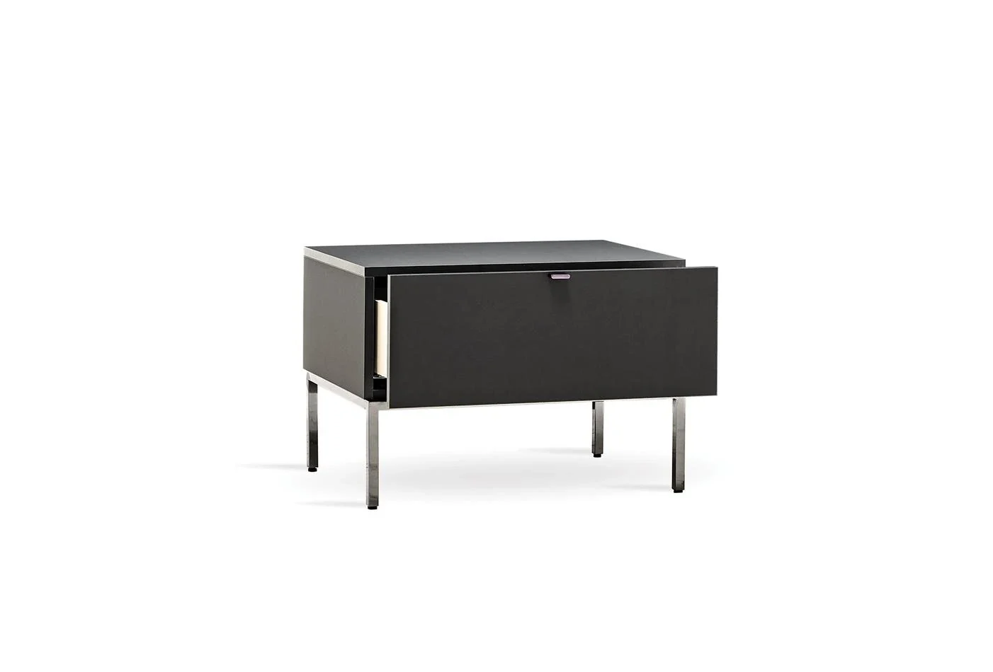 Нощно шкафче «Legato Black» + чекмедже, размер 65х46х48см - Image 2