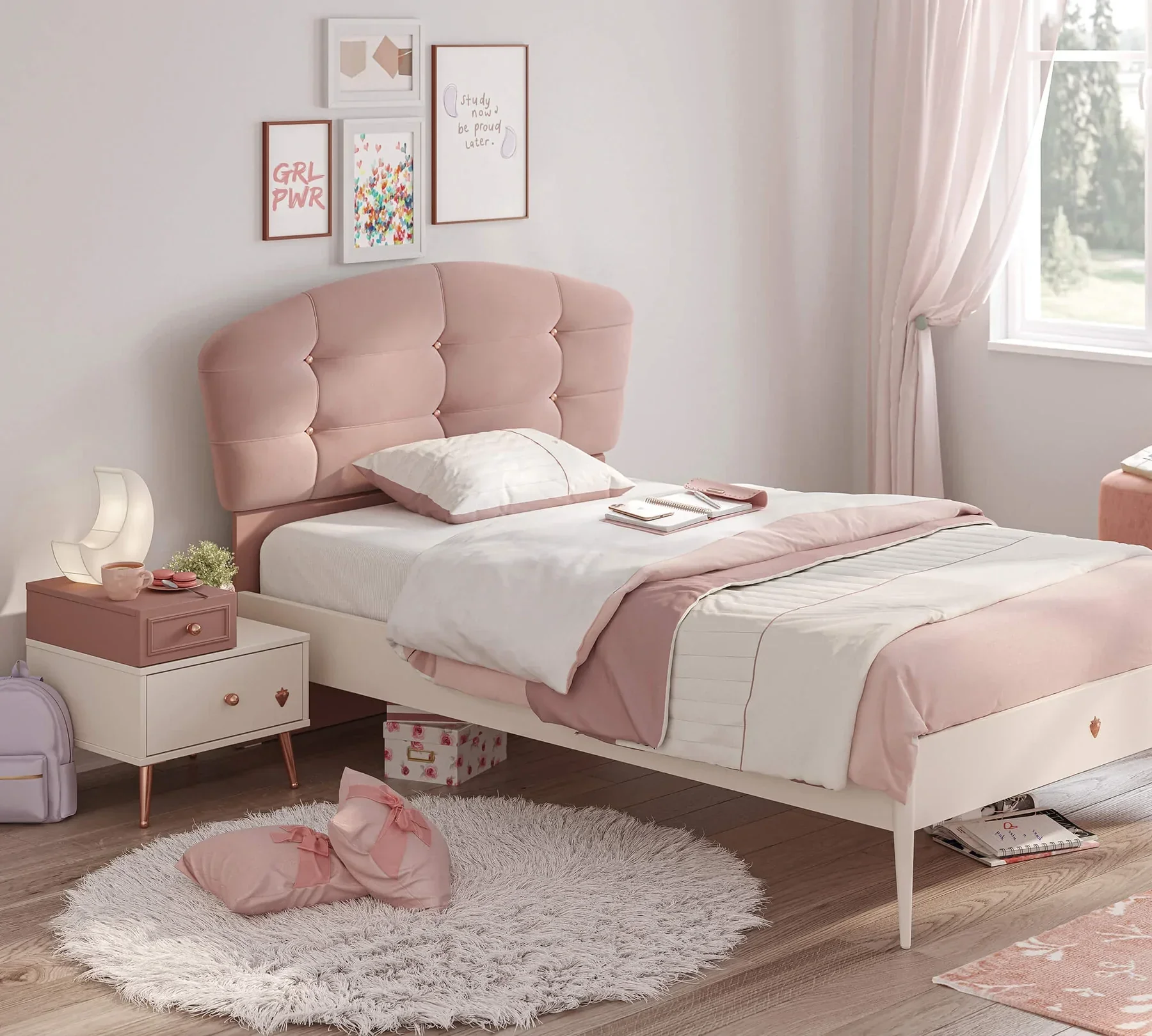 Нощно шкафче «Elegance» + две чекмеджета, размер 47х48х44см - Image 3