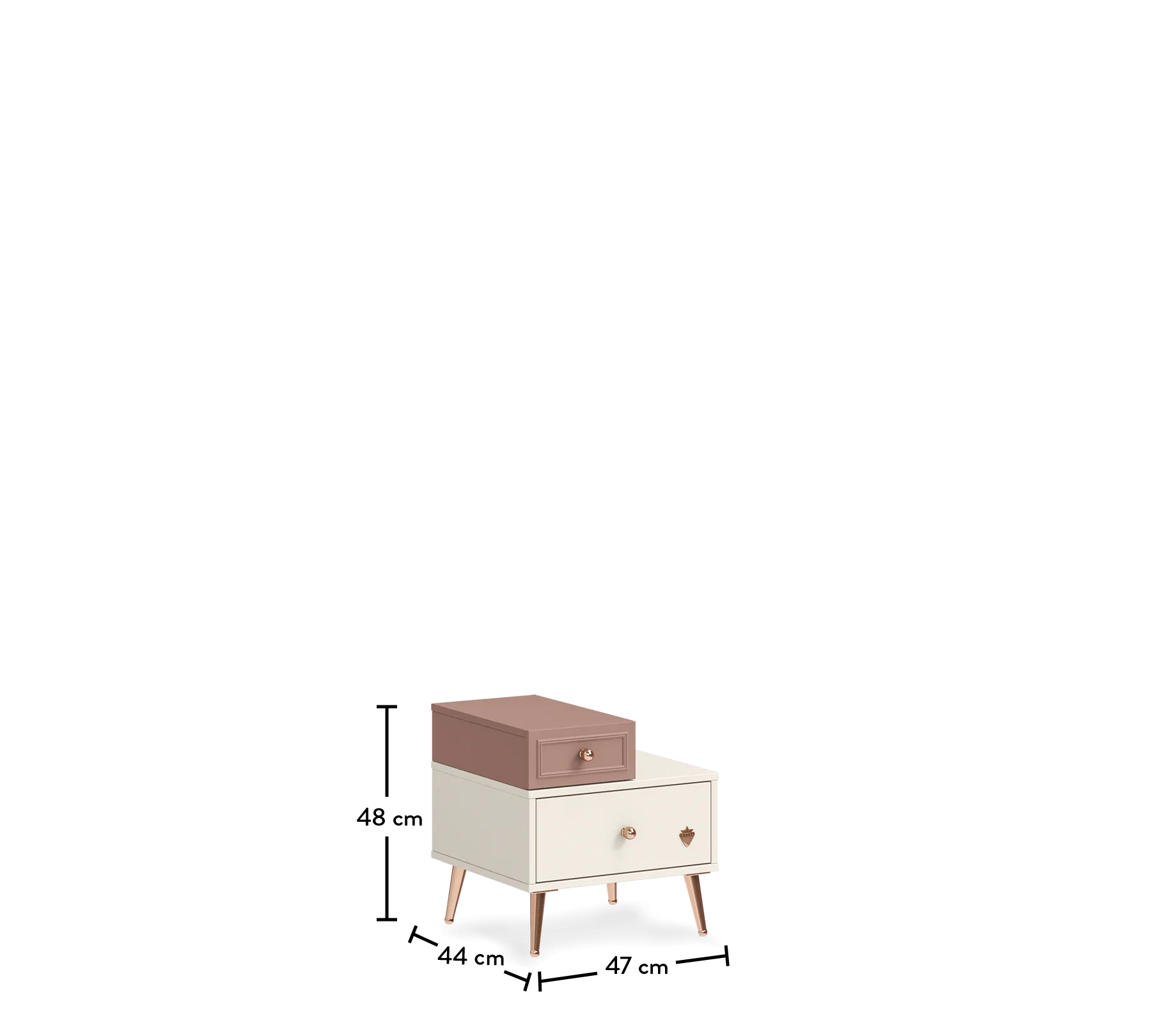 Нощно шкафче «Elegance» + две чекмеджета, размер 47х48х44см - Image 6